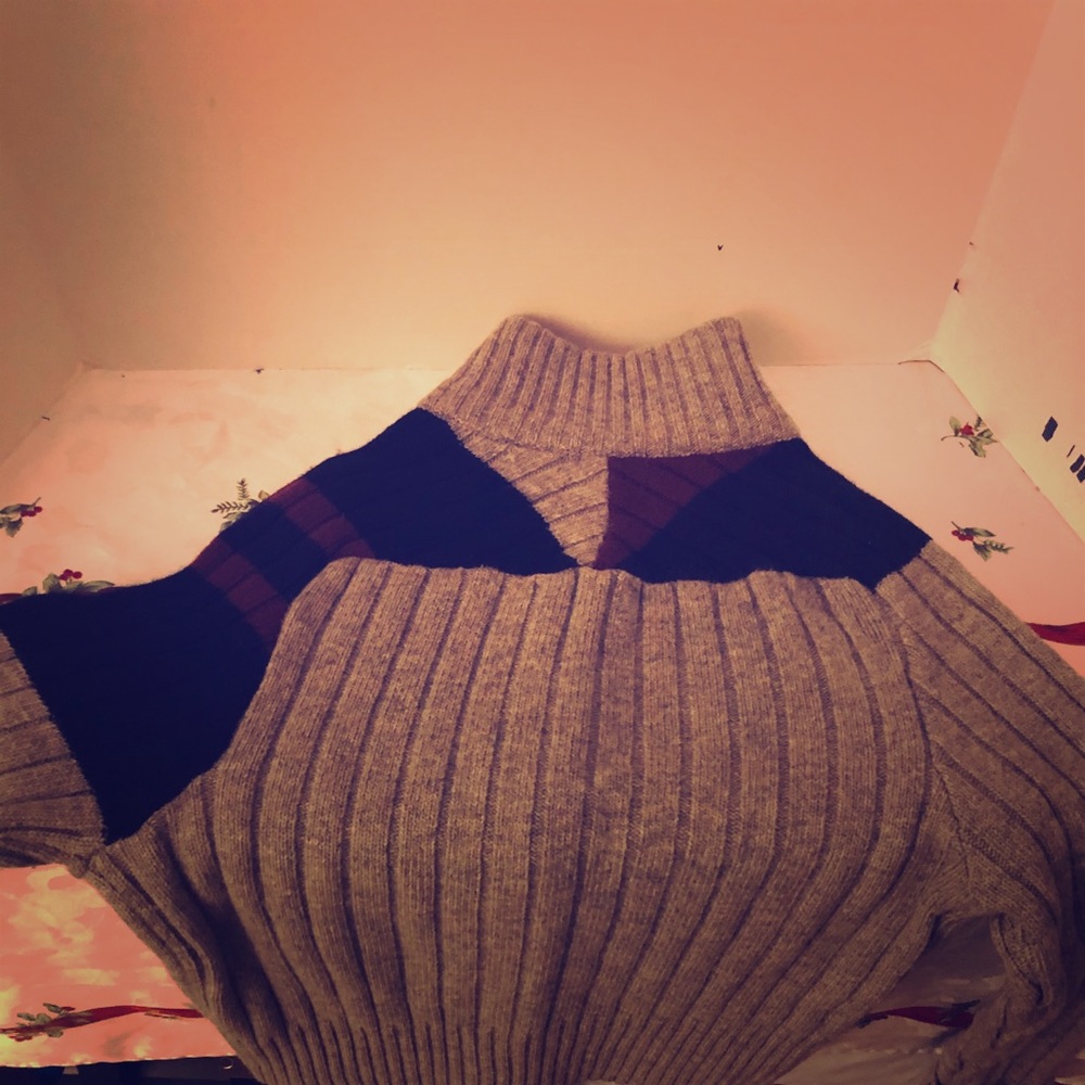 NYBASED Zip up Sweater 100% Lambs wool gray size M